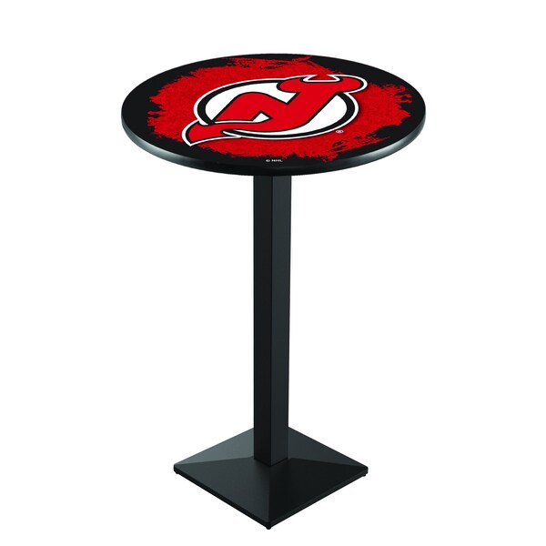 42" Blk Wrinkle New Jersey Devils Pub Table
